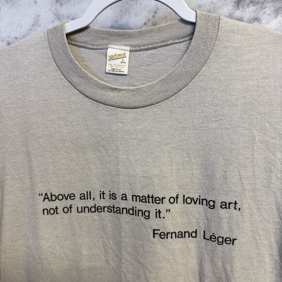 Vintage 80s Fernand Leger T Shirt Mens Large Art Artist Painter Tee - Picture 4 of 16